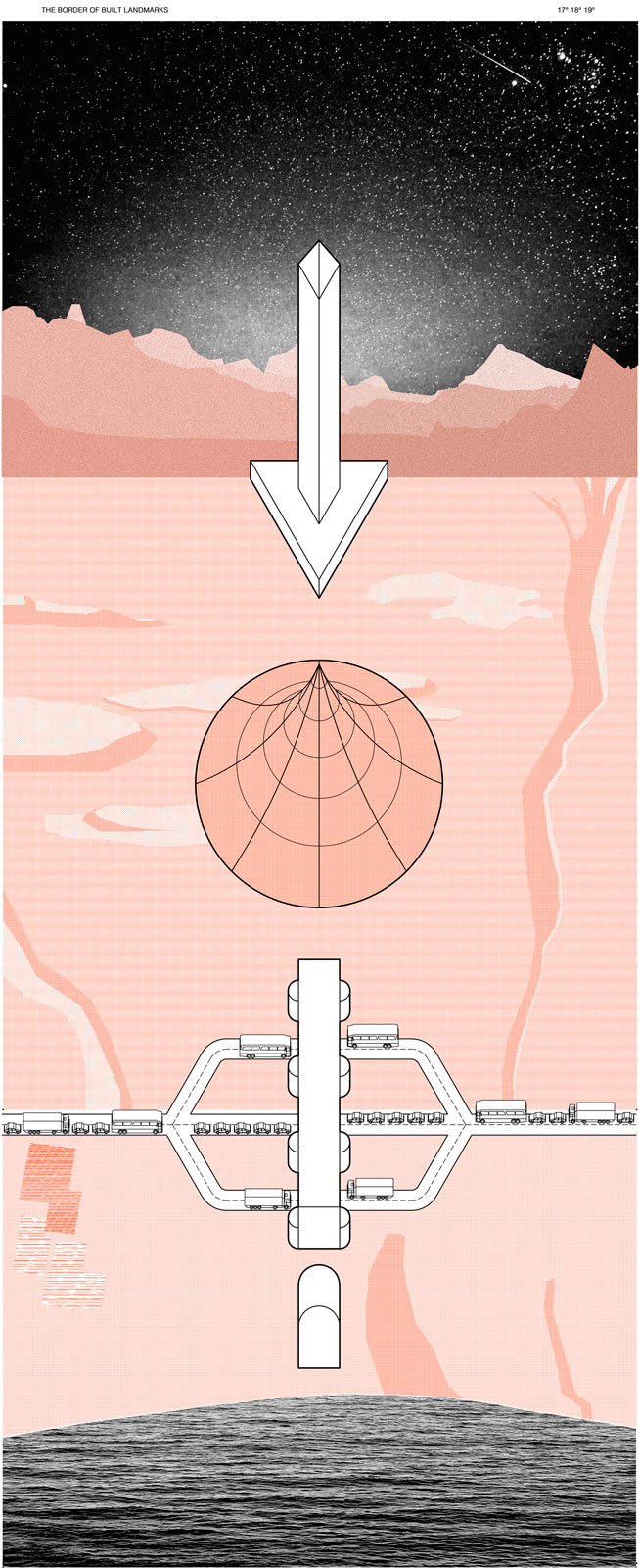 The border of built&nbsp;landmarks