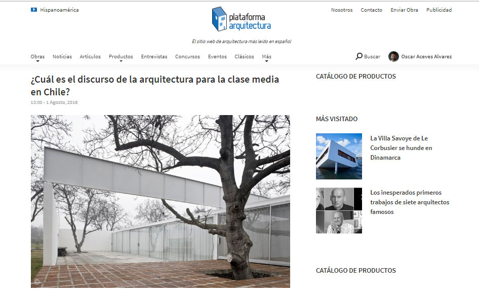 Publicación en Plataforma Arquitectura del texto ¿Cuál es el discurso de la arquitectura para la clase media en Chile?